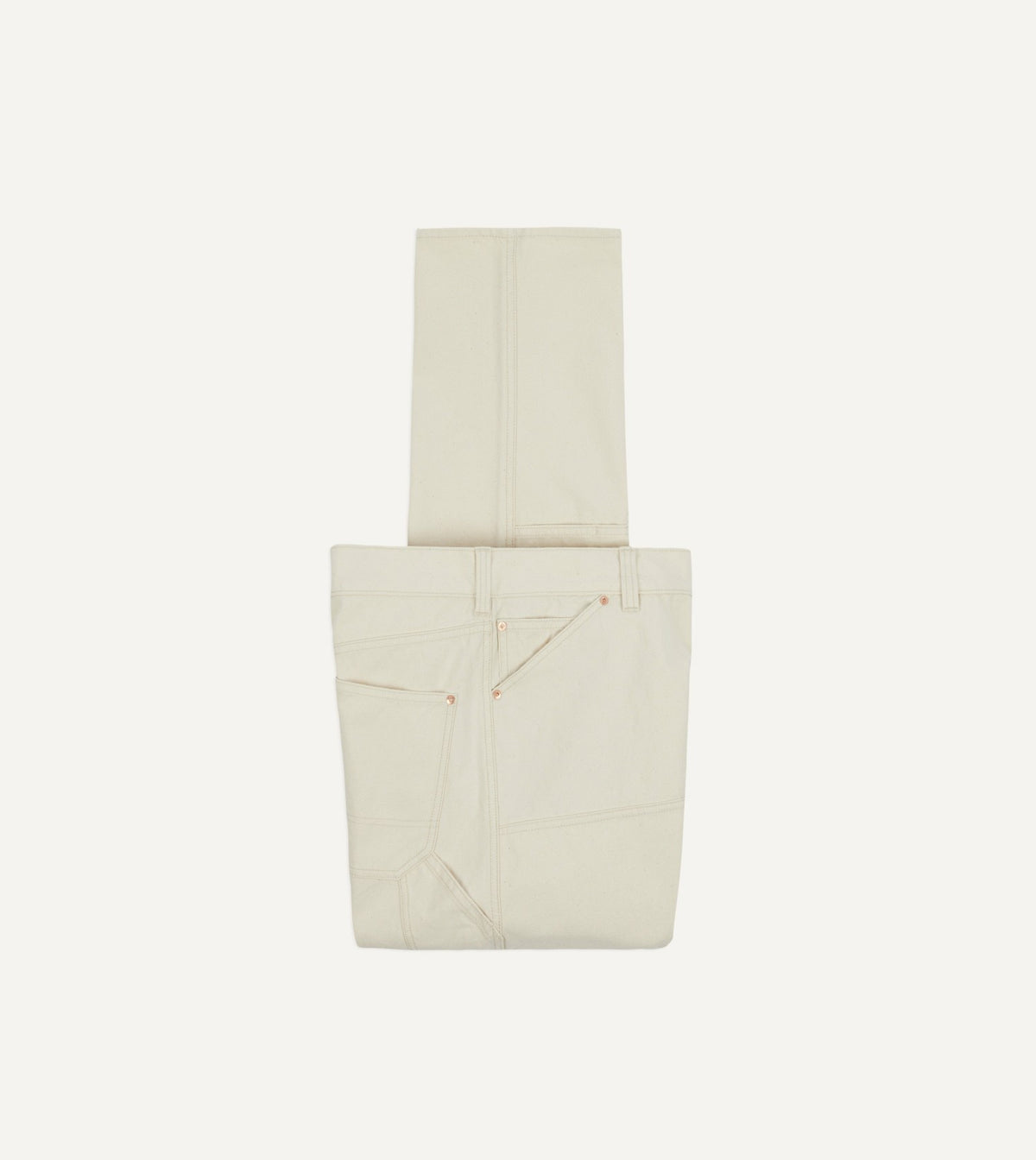 Drake's Ecru Cotton Canvas Carpenter Jeans