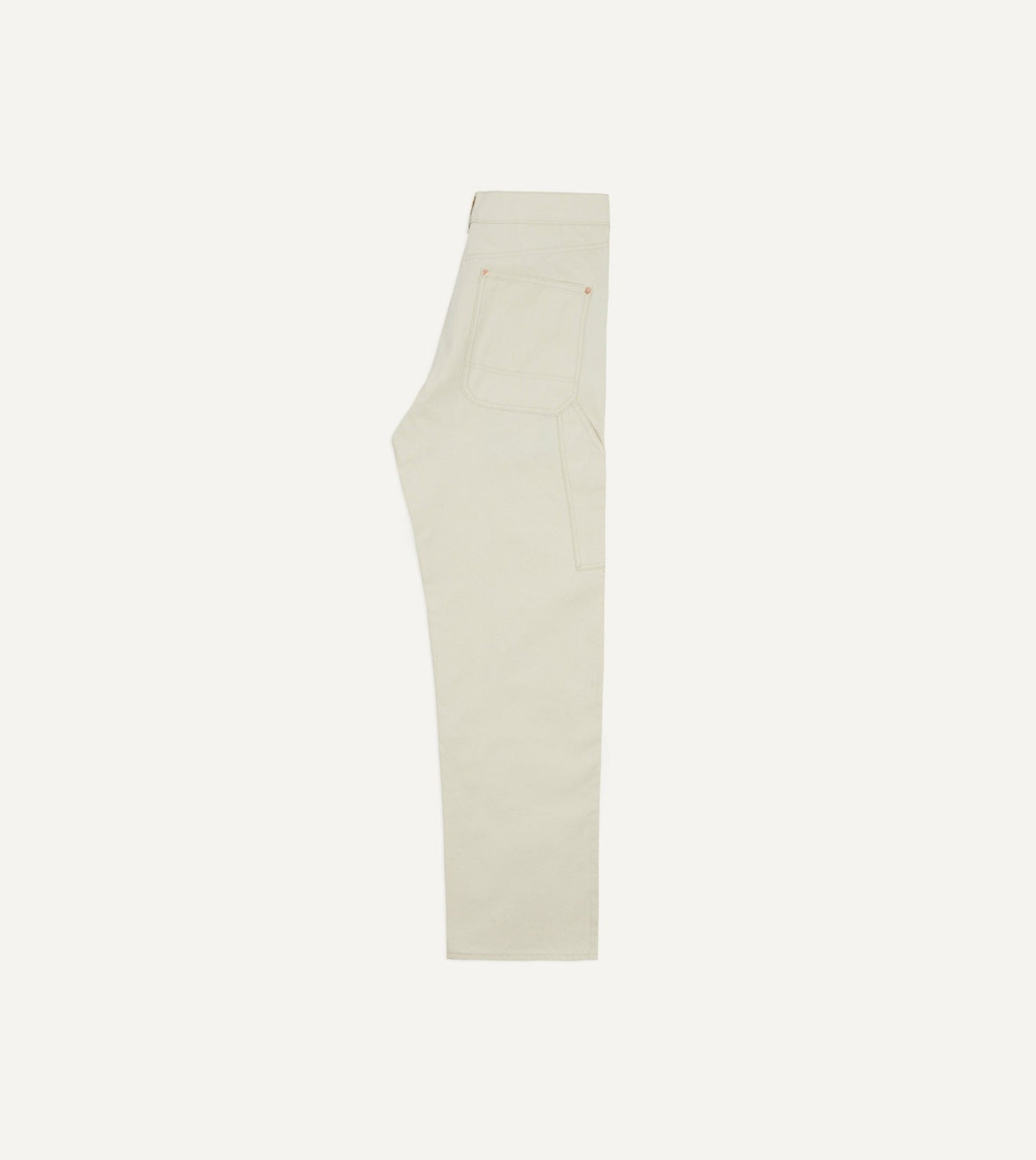 Drake's Ecru Cotton Canvas Carpenter Jeans