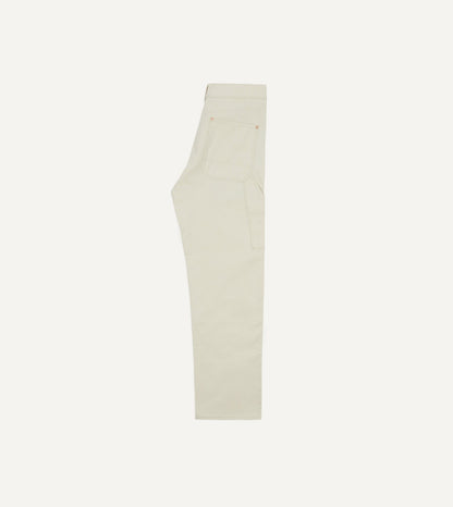 Drake's Ecru Cotton Canvas Carpenter Jeans