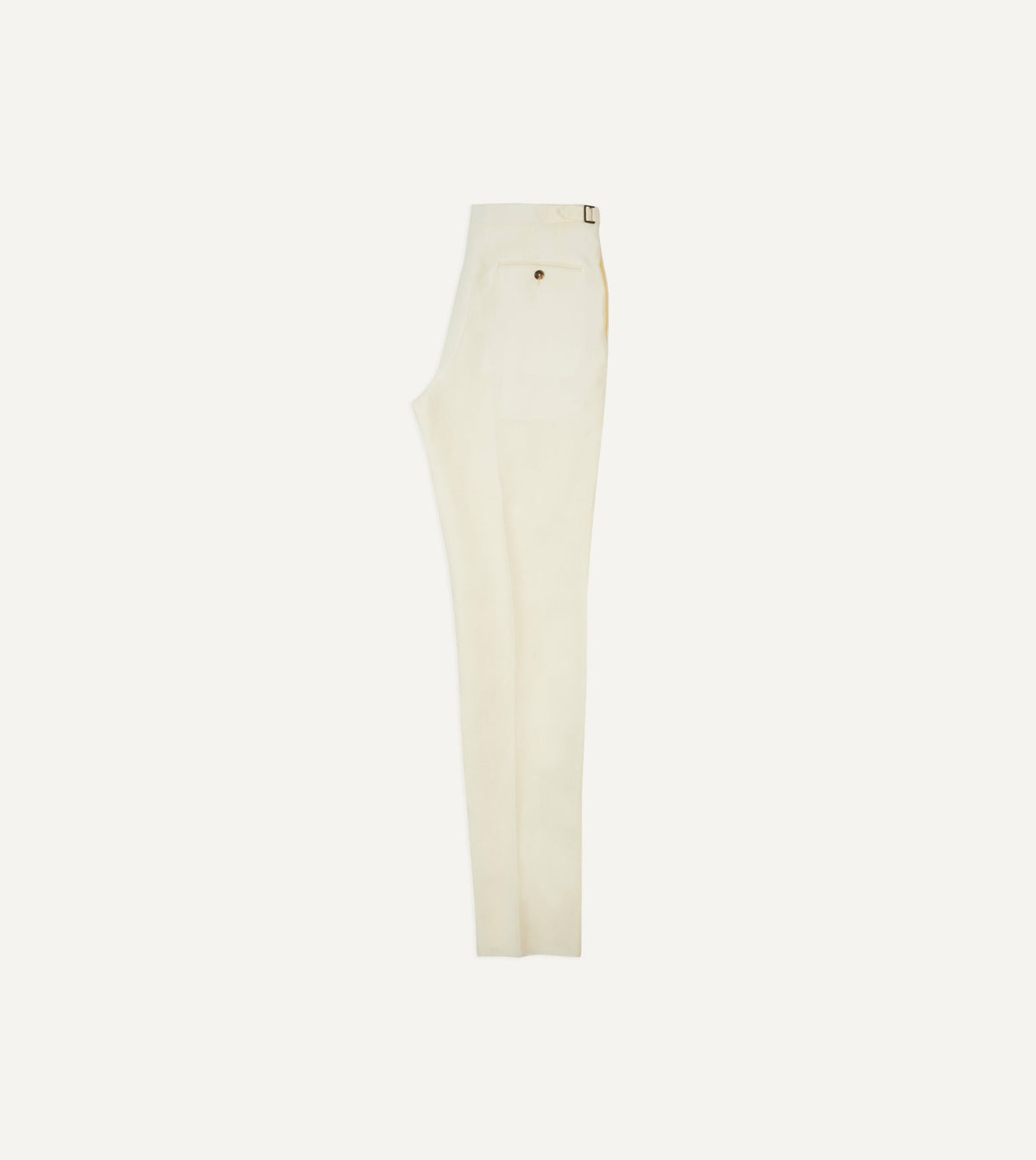 Drake's Ecru Irish Linen Single Pleat Trouser