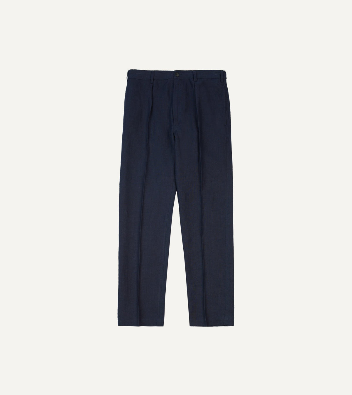 Drake's Navy Antique Linen Games Trousers