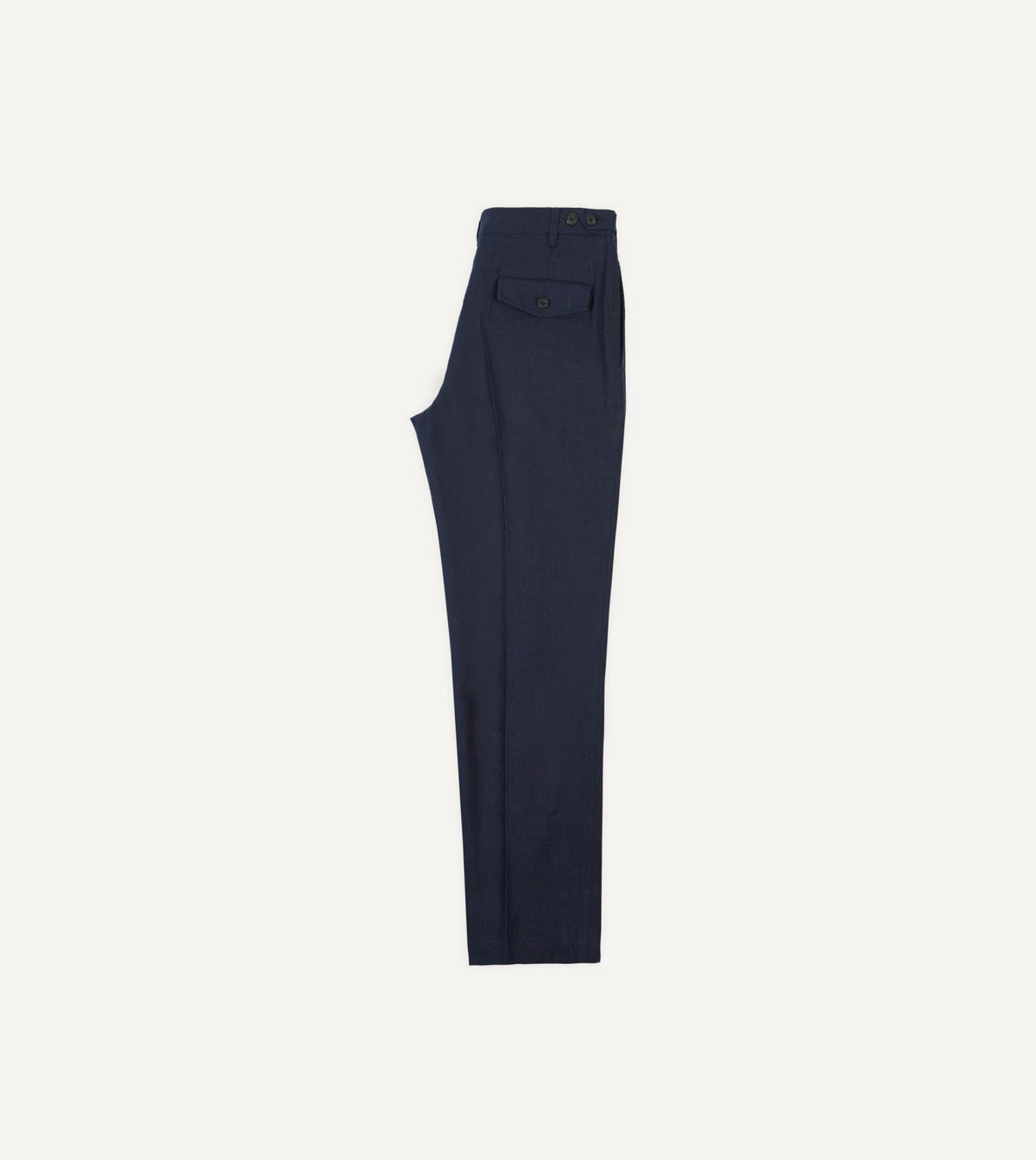 Drake's Navy Antique Linen Games Trousers