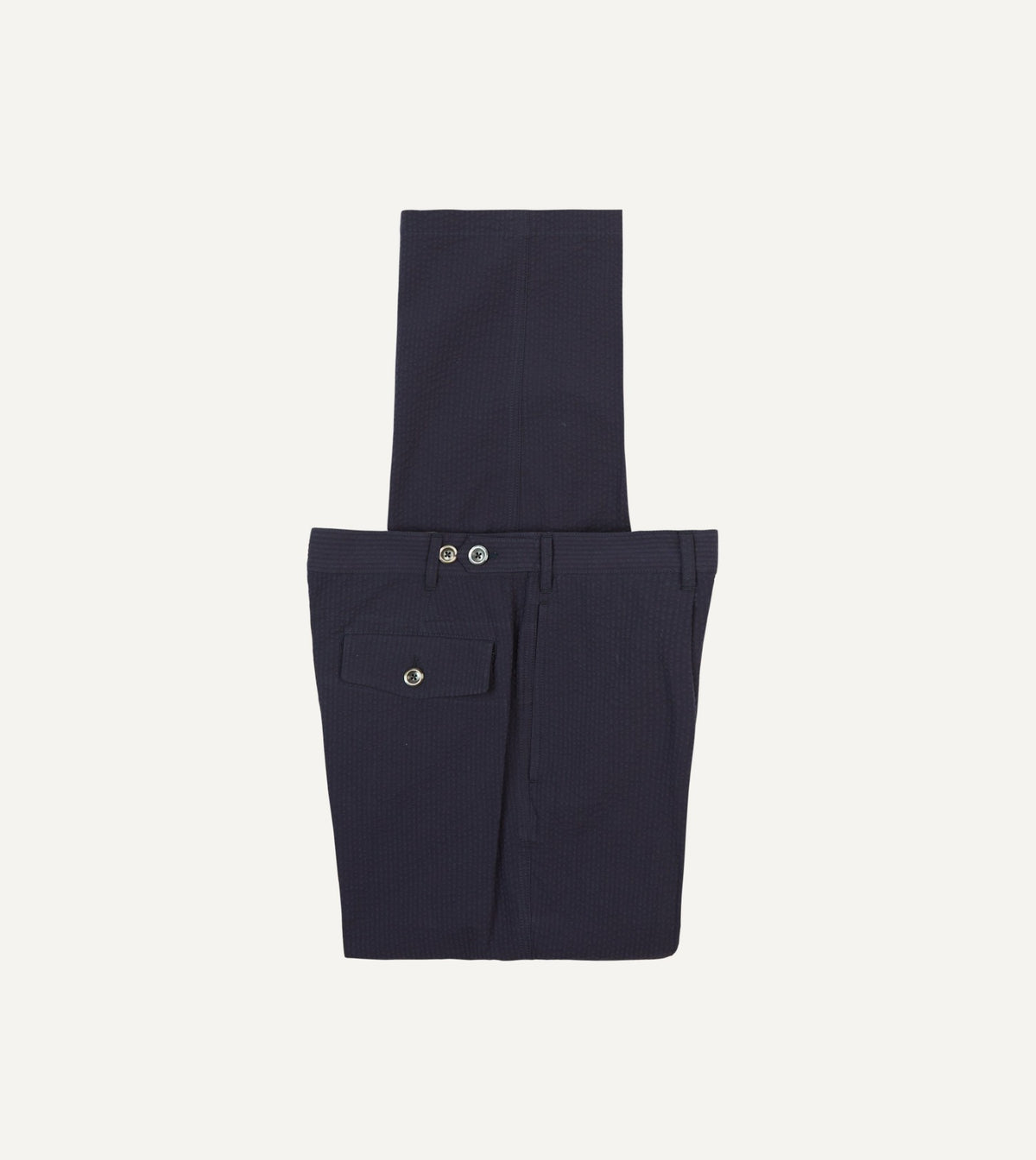 Drake's Navy Seersucker Games Trousers