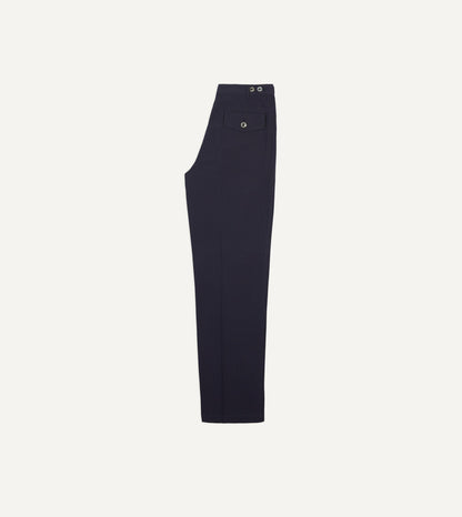 Drake's Navy Seersucker Games Trousers