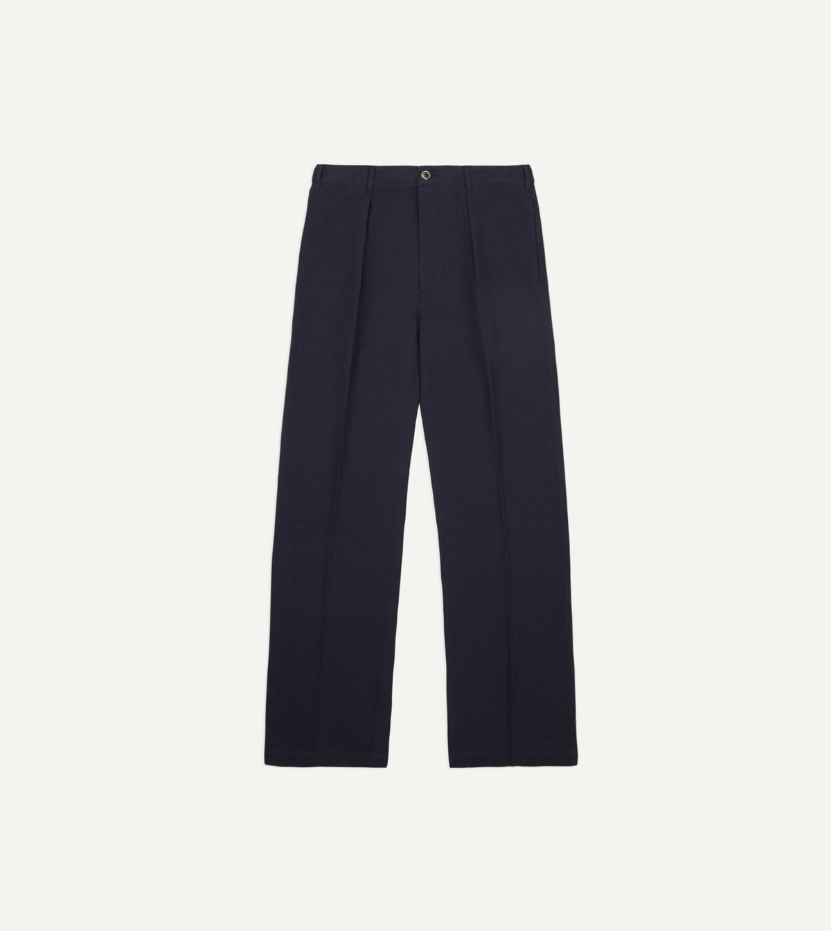 Drake's Navy Seersucker Games Trousers
