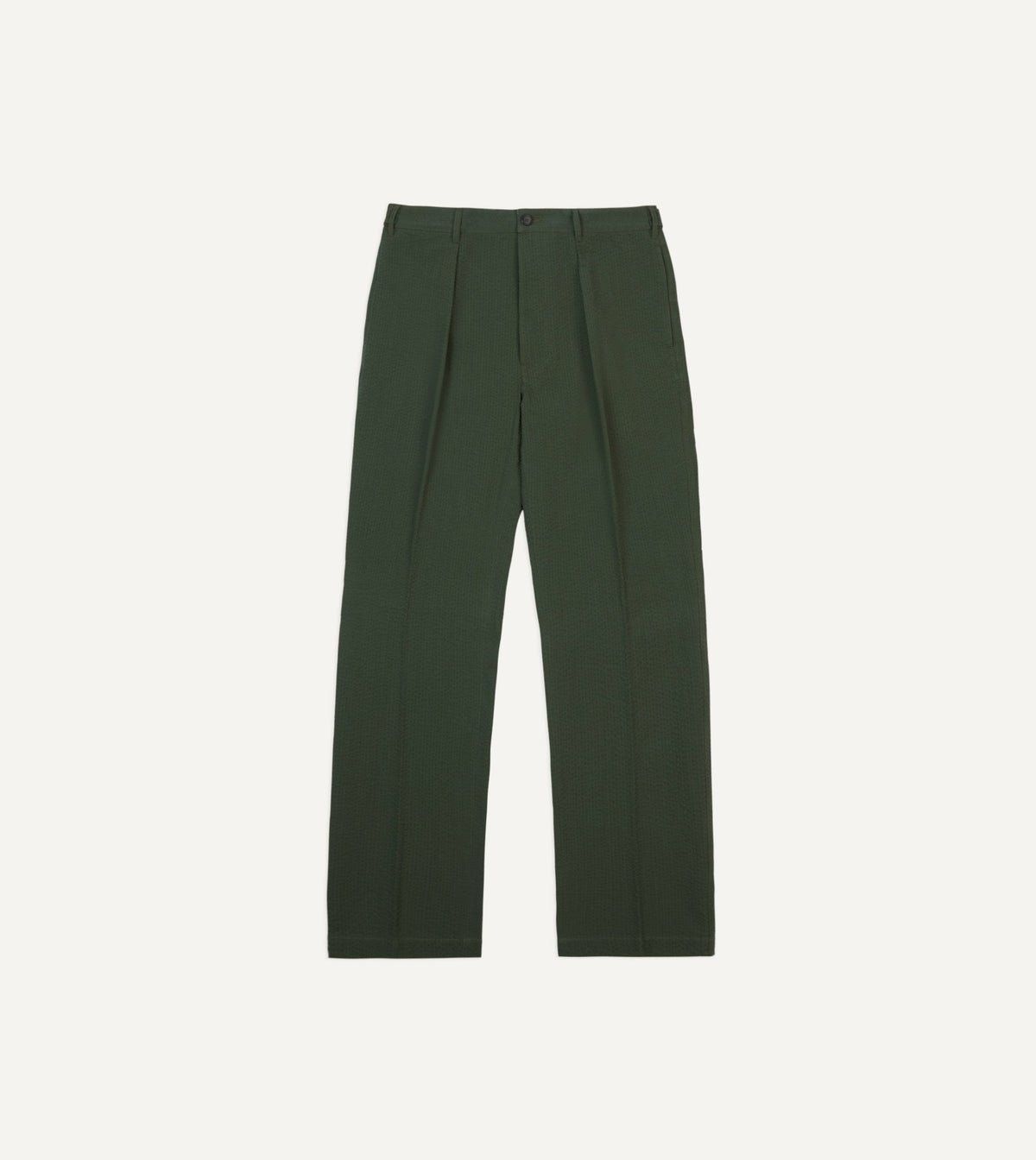 Drake's Olive Seersucker Games Trousers