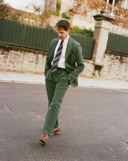 Drake's Olive Seersucker Games Trousers