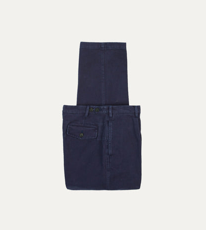 Drake's Indigo Heavy Cotton Twill Games Trousers