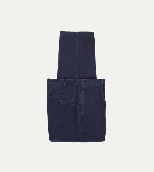 Drake's Indigo Heavy Cotton Twill Games Trousers