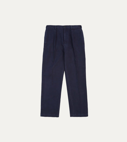Drake's Indigo Heavy Cotton Twill Games Trousers