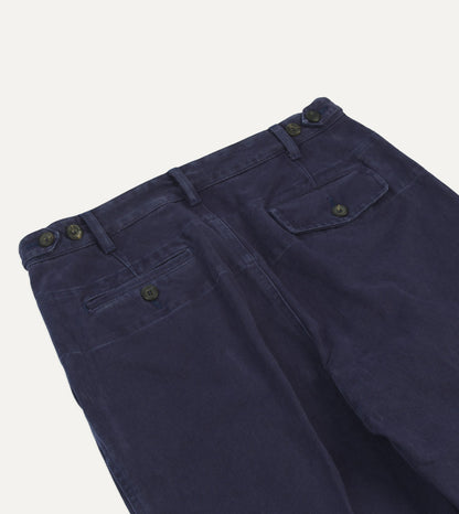 Drake's Indigo Heavy Cotton Twill Games Trousers