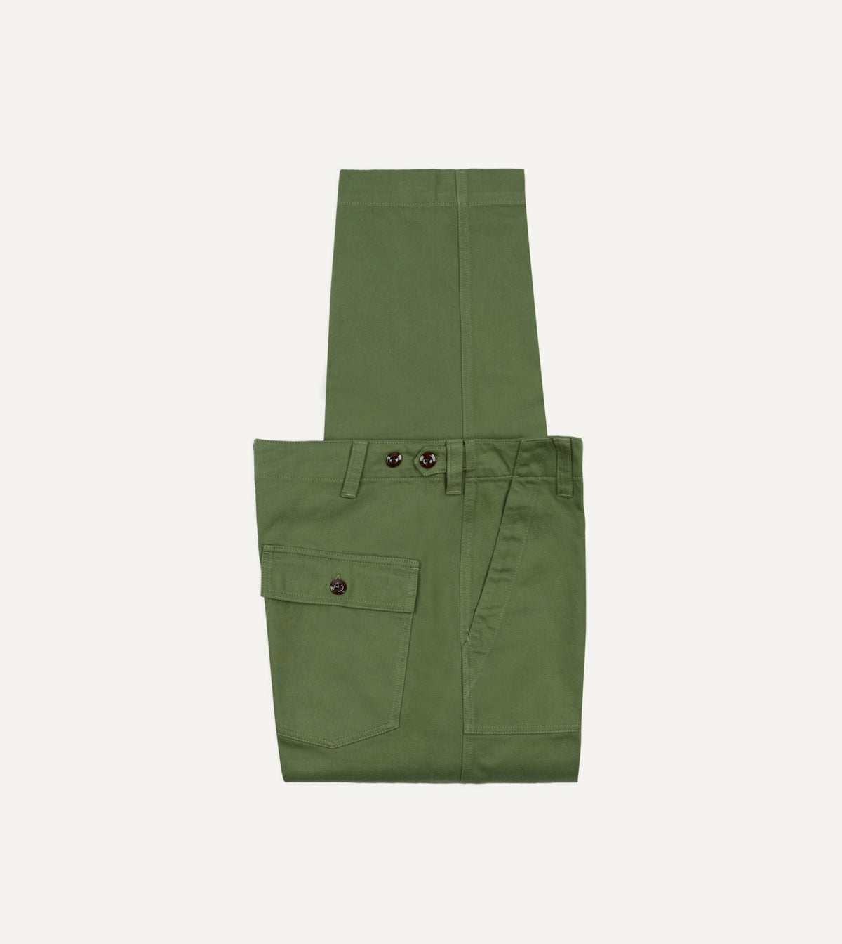 Drake's Light Green Cotton Fatigue Trouser