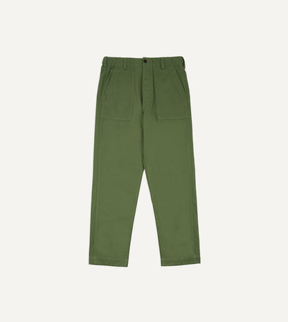 Drake's Light Green Cotton Fatigue Trouser