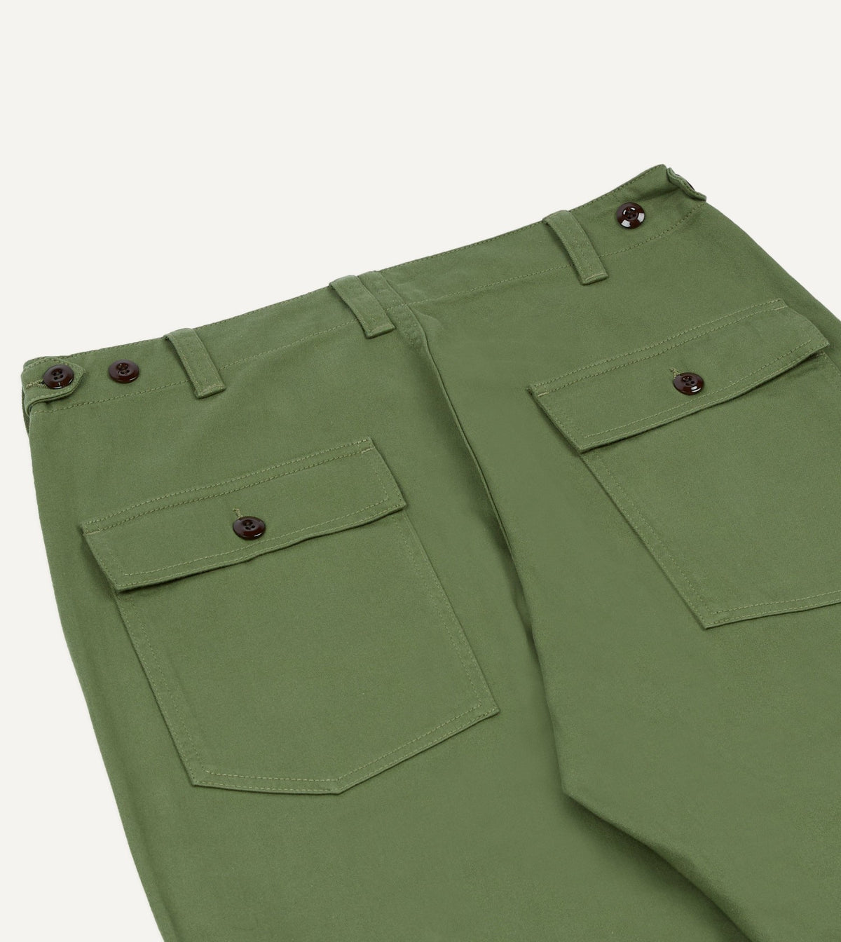 Drake's Light Green Cotton Fatigue Trouser