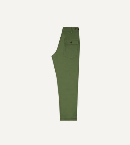 Drake's Light Green Cotton Fatigue Trouser