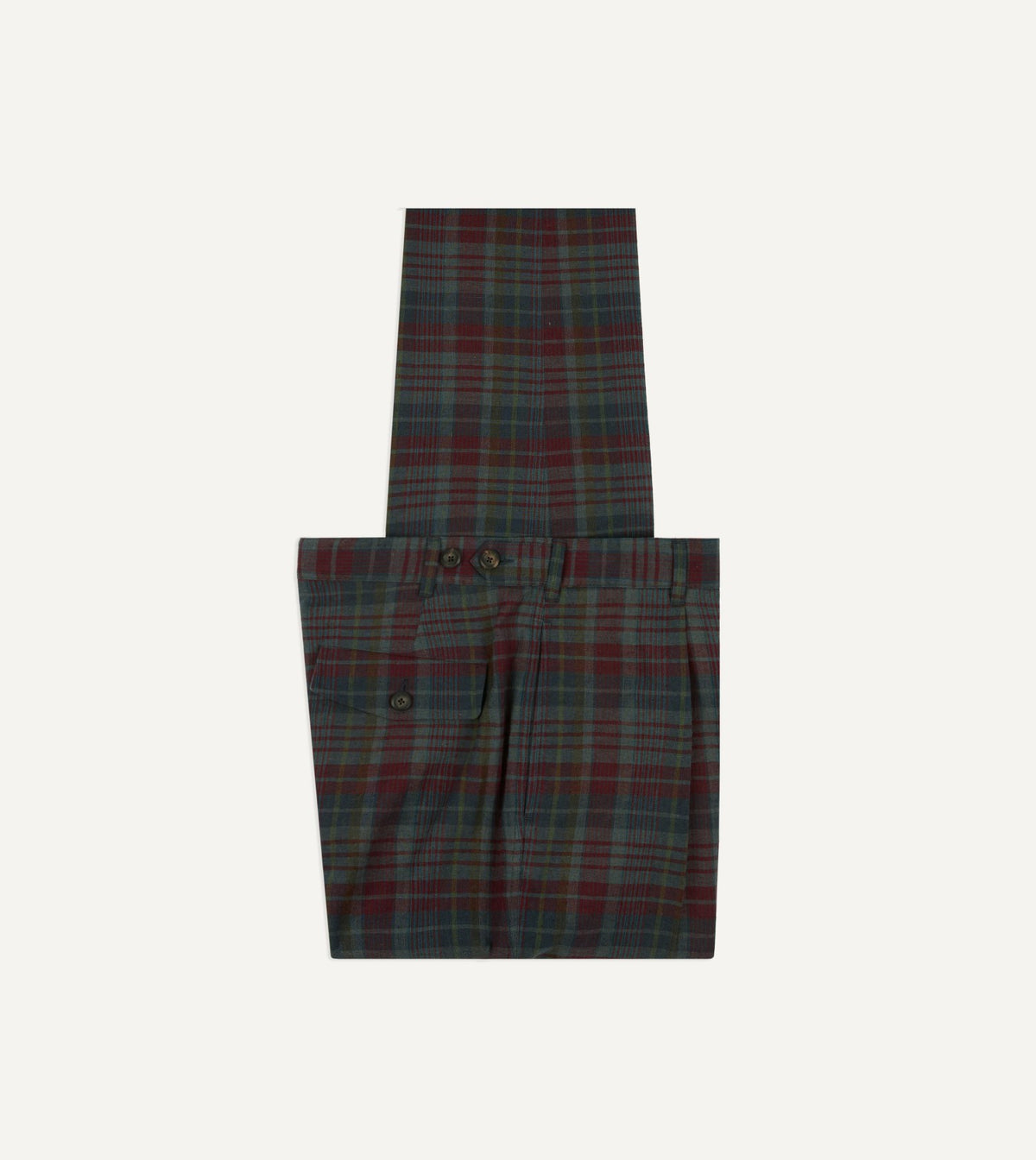 Drake's Madras Check Games Trouser