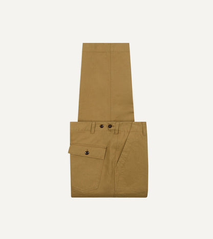 Drake's Tan Cotton Twill Fatigue Trouser