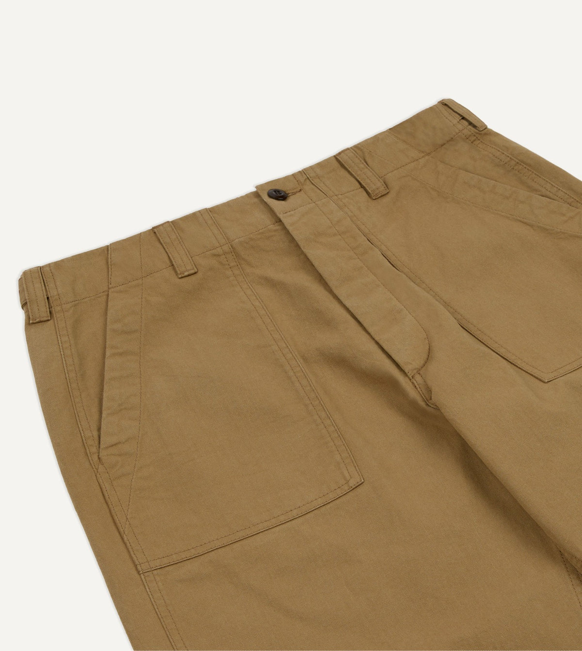 Drake's Tan Cotton Twill Fatigue Trouser