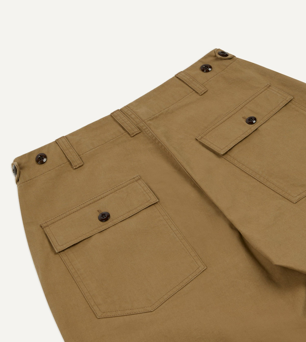 Drake's Tan Cotton Twill Fatigue Trouser