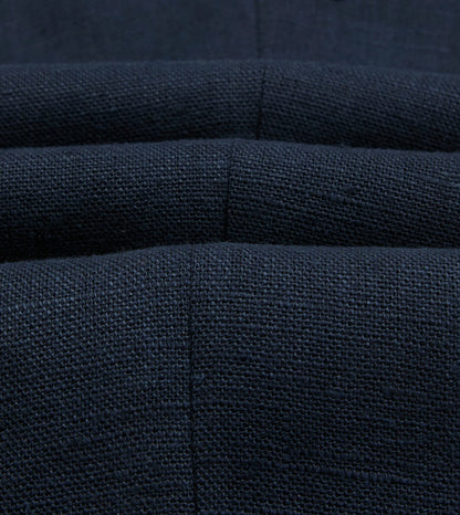 Drake's Navy Linen Single Pleat Trouser