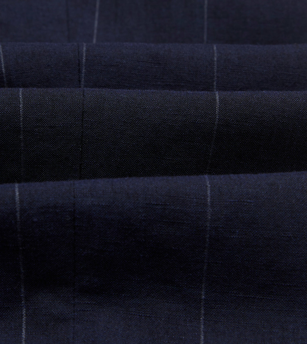Drake's Navy Pinstripe Wool-Linen Single-Pleat Trouser