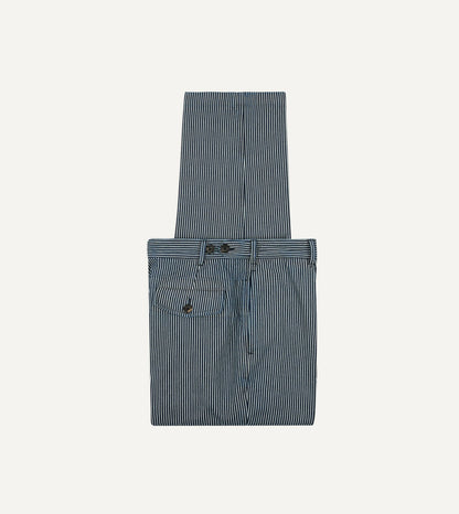 Drake's Indigo Hickory Stripe Games Trouser
