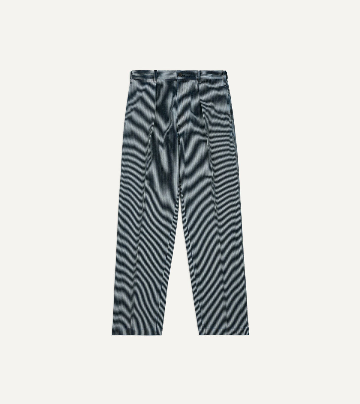 Drake's Indigo Hickory Stripe Games Trouser