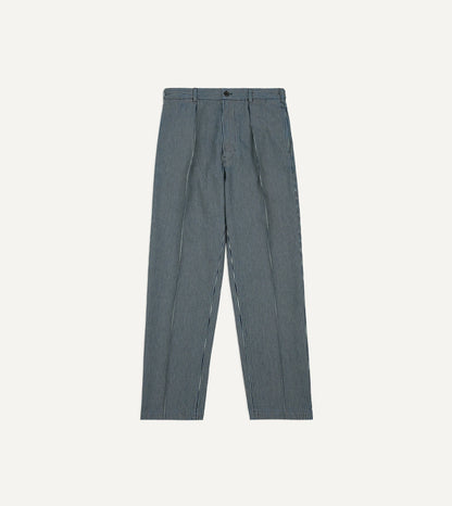 Drake's Indigo Hickory Stripe Games Trouser