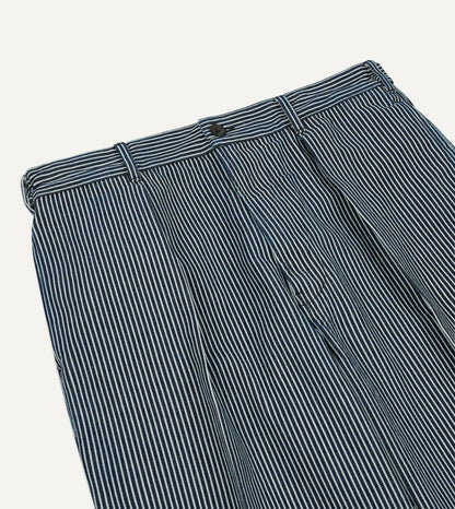 Drake's Indigo Hickory Stripe Games Trouser