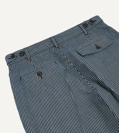 Drake's Indigo Hickory Stripe Games Trouser