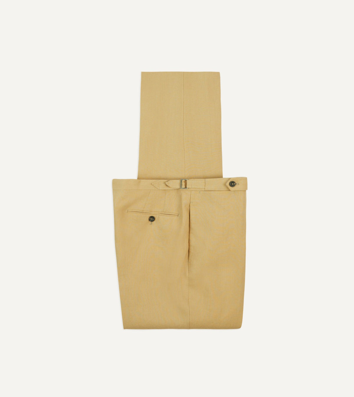 Drake's Sand Irish Linen Single Pleat Trouser