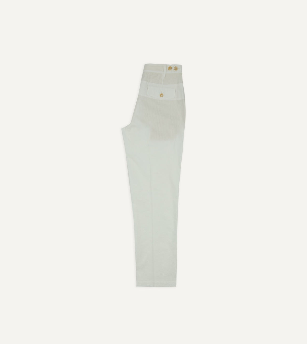 Drake's White Seersucker Games Trousers