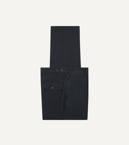 Drake's Navy Cotton Twill Field Games Trouser