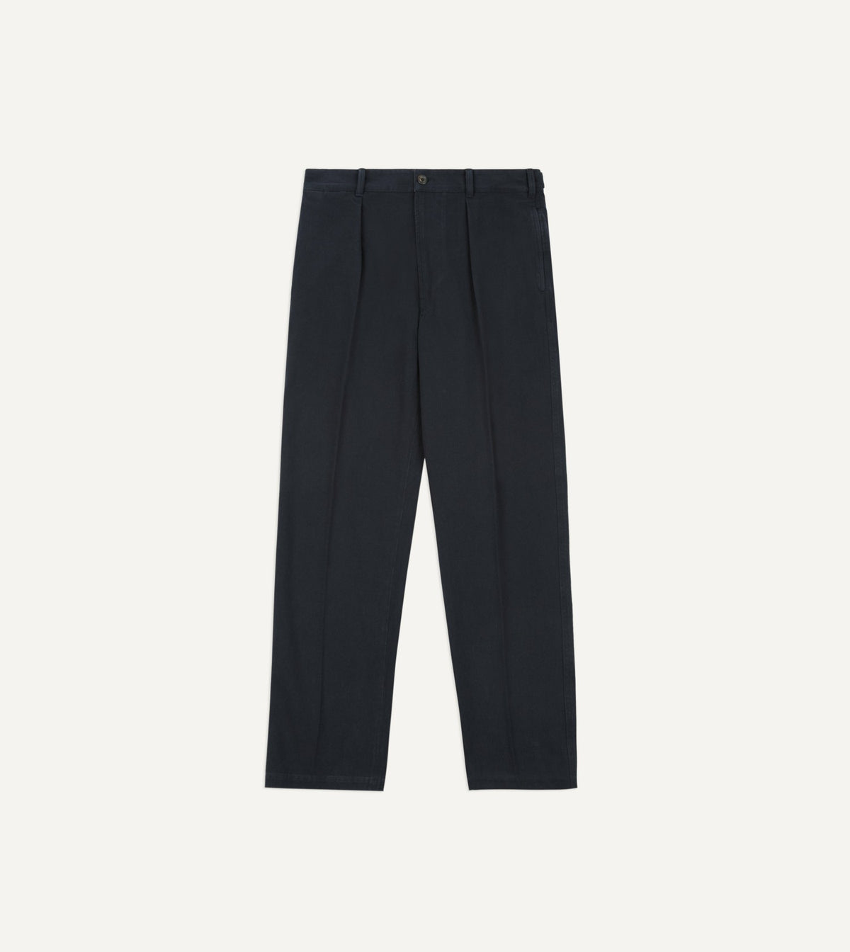 Drake's Navy Cotton Twill Field Games Trouser