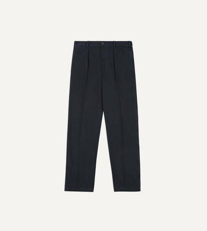 Drake's Navy Cotton Twill Field Games Trouser