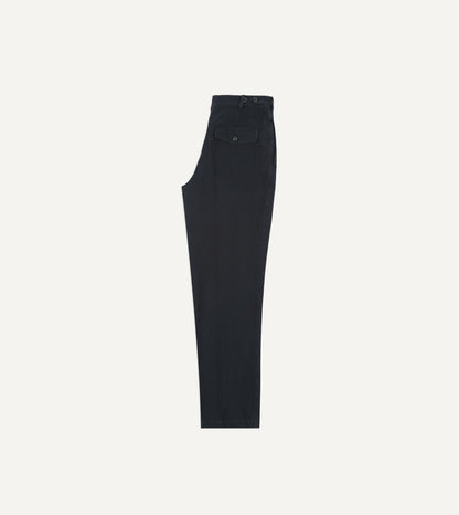 Drake's Navy Cotton Twill Field Games Trouser