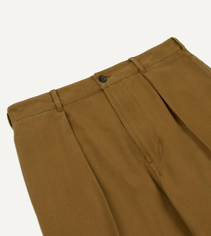 Drake's Camel Cotton Twill Field Games Trouser