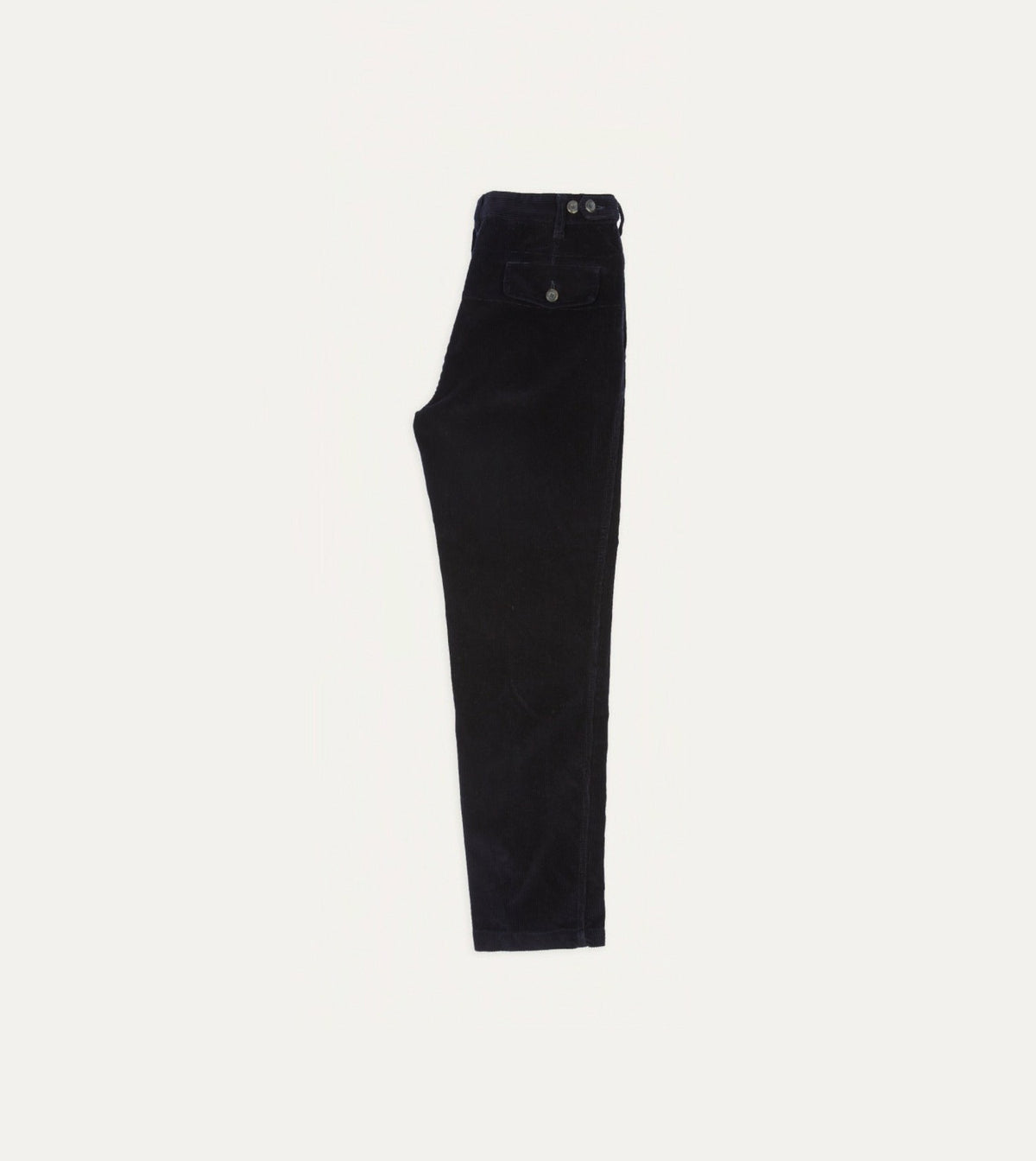 Drake's Navy Cotton Corduroy Games Trousers