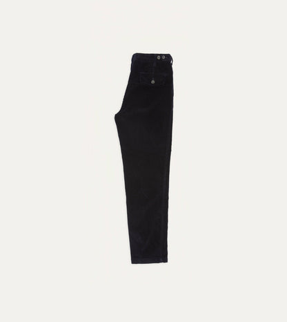 Drake's Navy Cotton Corduroy Games Trousers