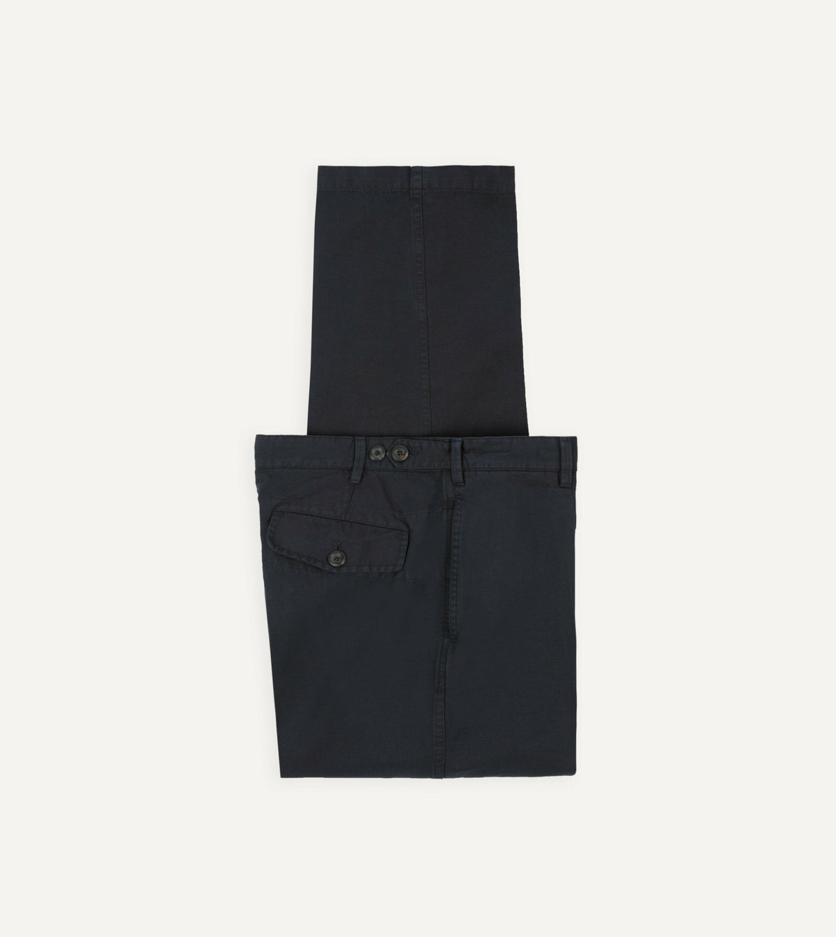 Drake's Navy Cotton-Linen Games Trouser