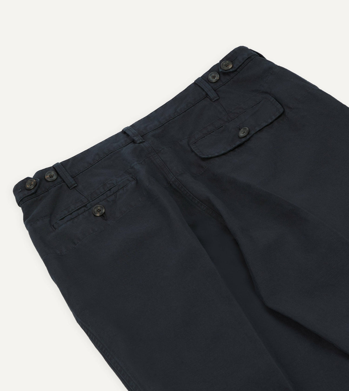 Drake's Navy Cotton-Linen Games Trouser