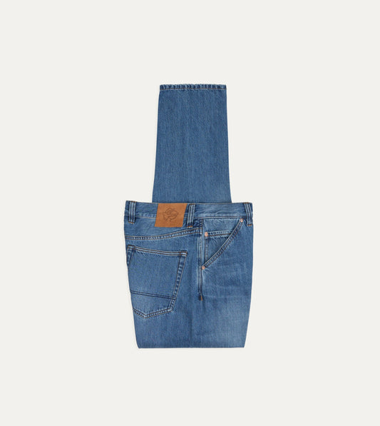 Drake's Stone Wash 13oz Seamless Denim Five-Pocket Jeans