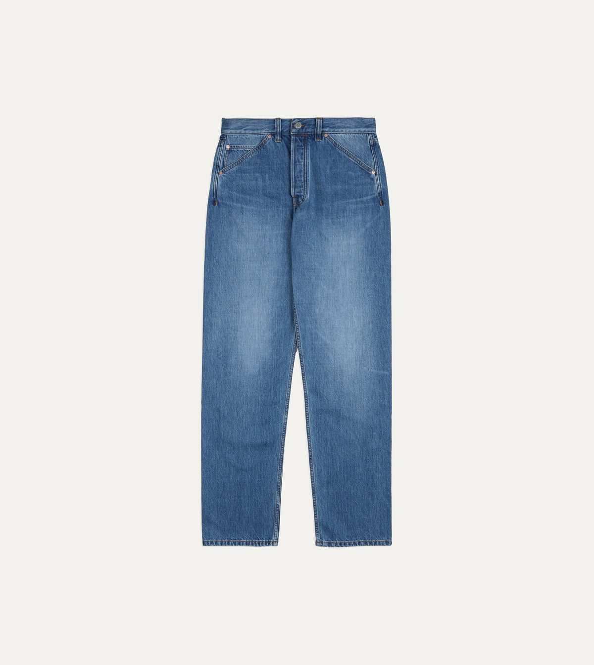 Drake's Stone Wash 13oz Seamless Denim Five-Pocket Jeans