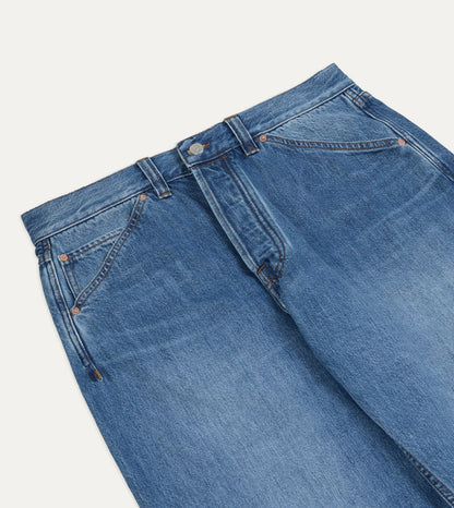 Drake's Stone Wash 13oz Seamless Denim Five-Pocket Jeans