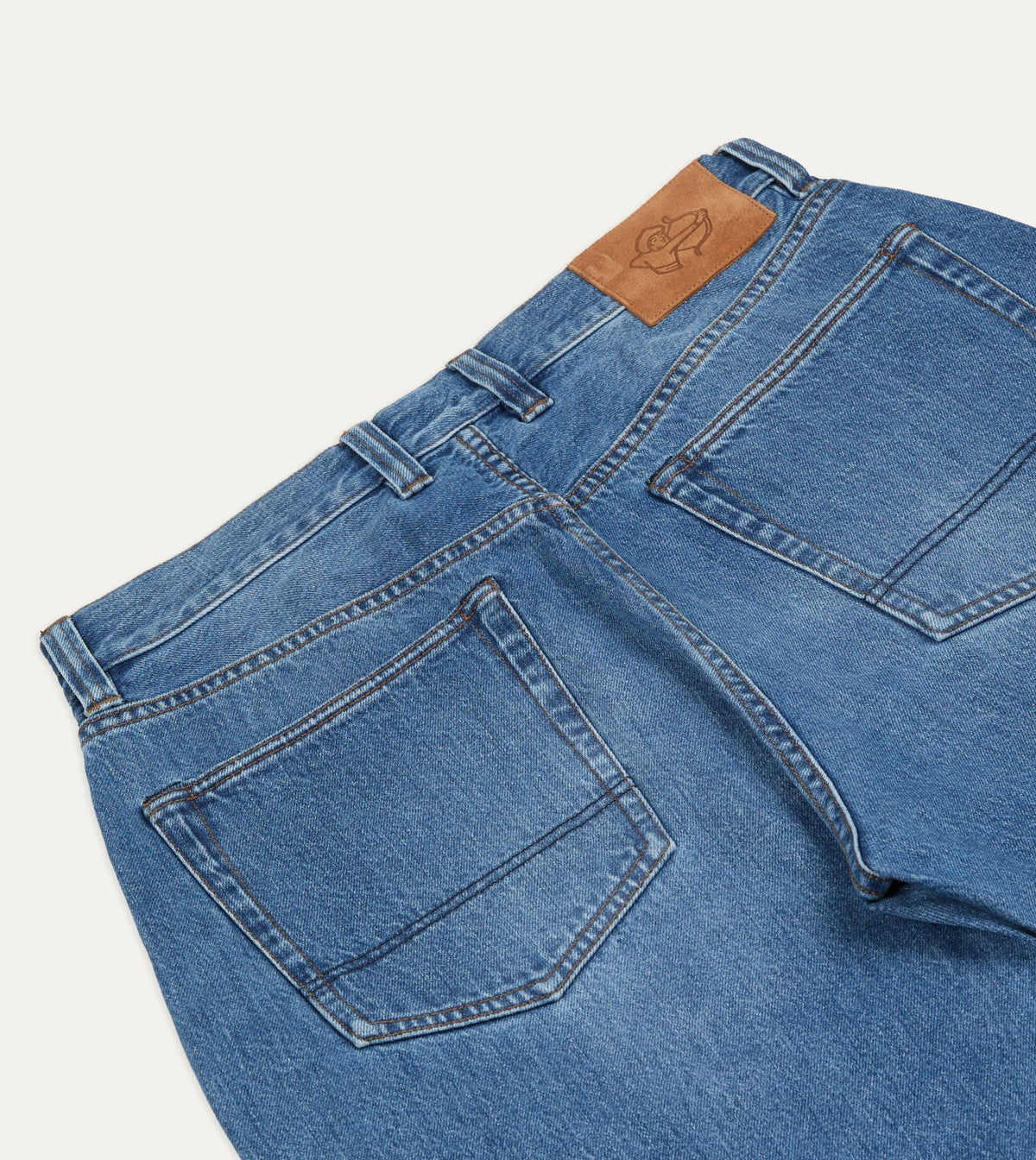 Drake's Stone Wash 13oz Seamless Denim Five-Pocket Jeans