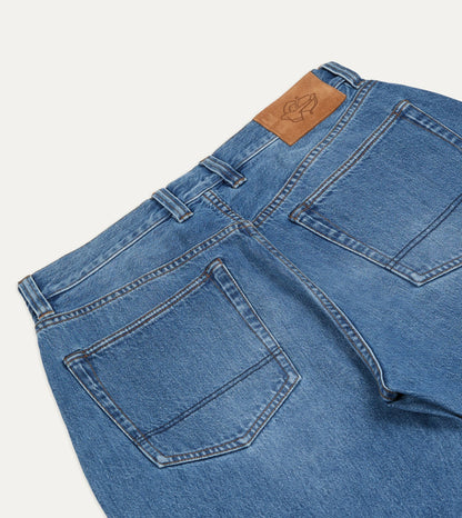 Drake's Stone Wash 13oz Seamless Denim Five-Pocket Jeans