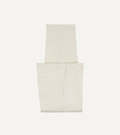 Drake's Ecru Cotton Drawstring Trousers