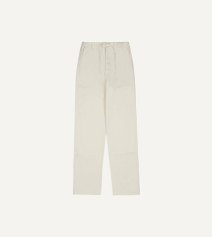Drake's Ecru Cotton Drawstring Trousers