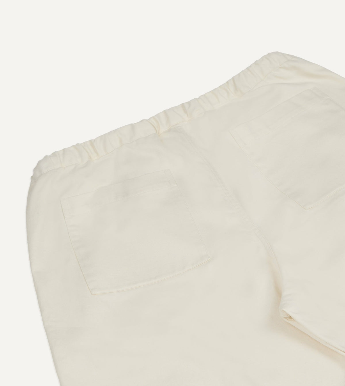 Drake's Ecru Cotton Drawstring Trousers