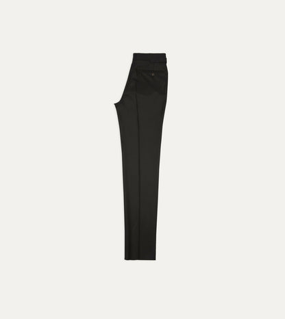 Drake's Black Barathea Wool Dinner Trousers